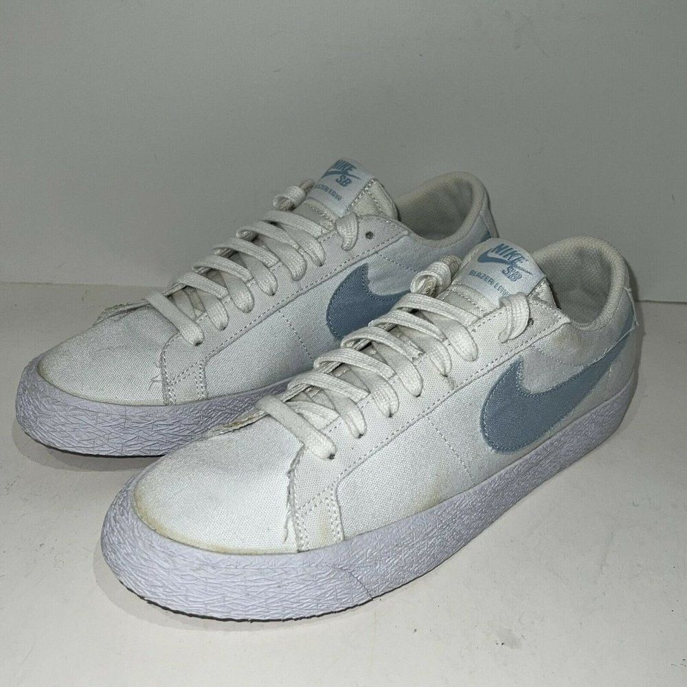 Nike SB Blazer Zoom Low Canvas Skate Shoes Men's 8 White New 889053-100